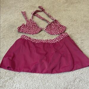 Venus 2 Piece Swimsuit Bottom Skirt Polka Dot Size 8